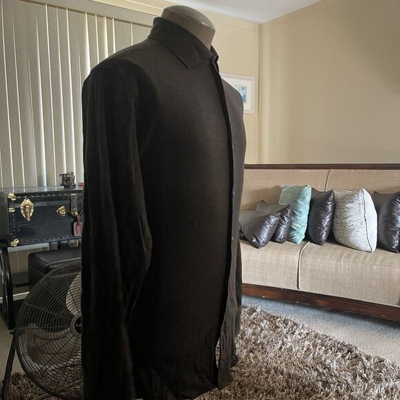 Sterr & Doon Cotton Cashmere Blend Brown Long Sleeve Button Down Men's X-Lrg - Picture 6 of 12